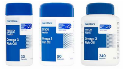 Tesco Health Omega 3 Fish Oil capsules/한국소비자원=사진